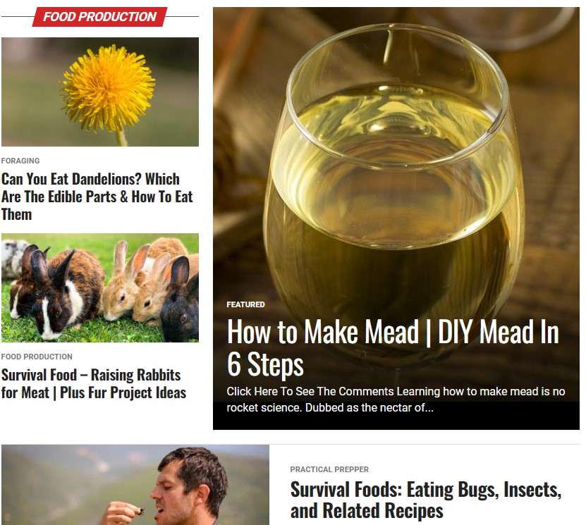 survival life blog, food production